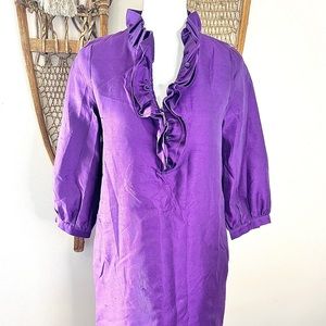 Kate Spade Purple Silk & Cotton Shift Dress